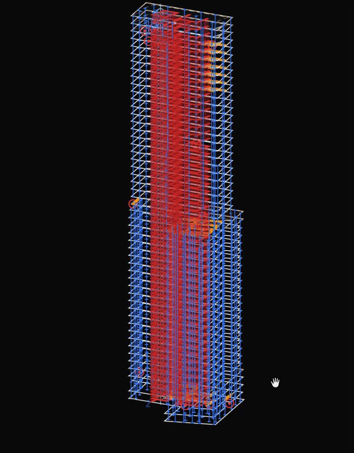 Tributary plate slab column load takedown model preview